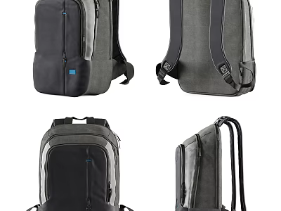 Practical Modern Backpack Design Displayed In Multiple Angles With Durable Compartments 3d model