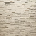 Building Exterior Wall Featuring Natural Stacked Stone Light Beige Textured Surface 3d model