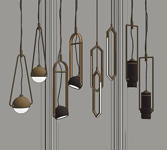 Modern chandelier small chandelier combination 3d model