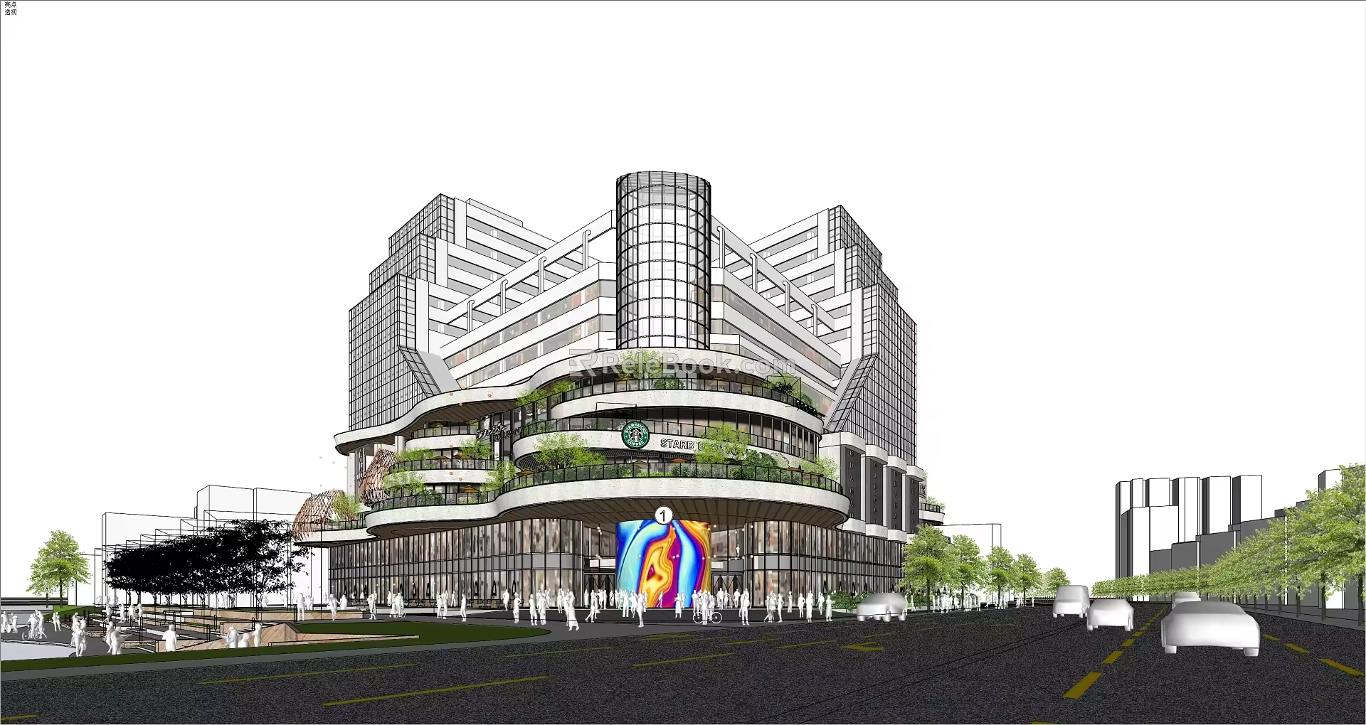 Modern Style Architecture Garden Architecture Shopping Center Vertical Greening Commercial Complex 3d model