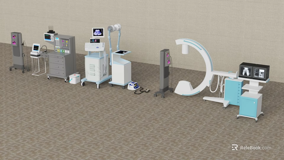 Advanced Medical Equipment Collection Featuring Monitoring Devices Diagnostic Machines And Imaging Systems 3d model