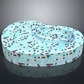Heart Shaped Swimming Pool With Blue And Black Mosaic Tiles Design