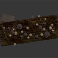 Wooden Long Table With Multiple Various Style Lanterns Arranged On Top