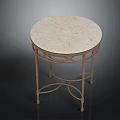 Elegant Round Side Table With Marble Tabletop And Delicate Metal Legs