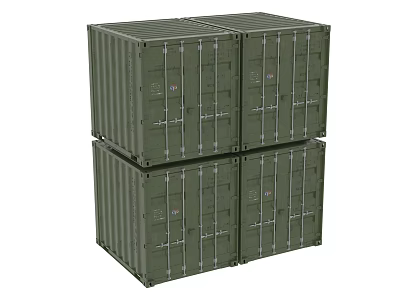 Green Industrial Shipping Containers Stacked For Heavy Duty Storage Use 3d model