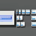 Modern Electrical Switch Panel With Distribution Box And Circuit Breakers For Home Installation 3d model