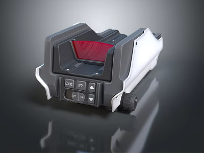 Smart Machine with Red Display Panel Black Control Panel White Body and Rollers 3d model