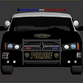 Black and White Police Car With Roof Lights And Front Badge