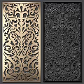 Elegant Metallic Wall Decor With Intricate Laser Cut Floral And Geometric Patterns