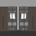 Modern Wooden Wardrobe Interior Design With Hanging Clothes And Lighting Fixtures