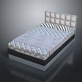 Stylish Modern Bedroom Interior Design With Upholstered Headboard And Striped Bedspread