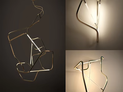 Modern Unique Table Lamp With Geometric Metal Frame And Stylish Lighting Design 3d model