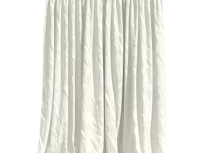 White Pleated Curtain with Soft Fabric Material for Home Window Decor 3d model
