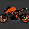 Orange And Black Modern Sporty Motorcycle With Stylish Frame And Wheels