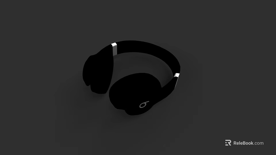 Stylish Black Over Ear Headphones With Comfortable Fit And High Quality Sound 3d model 