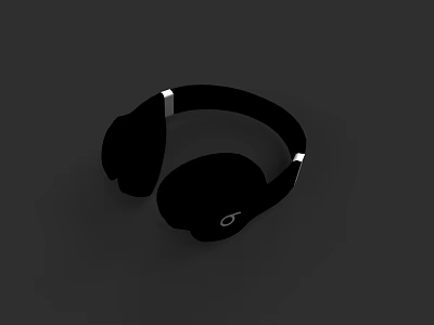 Stylish Black Over Ear Headphones With Comfortable Fit And High Quality Sound 3d model