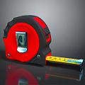 Red And Black Retractable Tape Measure Hardware Tool For Accurate Measuring 3d model