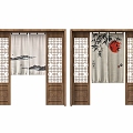 New Chinese Style Door Curtain 3d model