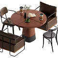 Modern leisure table and chair combination 3d model
