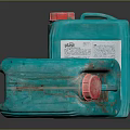 Industrial Equipment Plastic Storage Containers In Teal With Red Caps And Labels