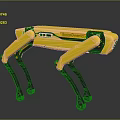 Yellow Four Legged Robot By Boston Dynamics With Mechanical Legs 3d model