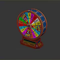 Colorful Roulette Wheel With Numbers Spin Button Jackpot Text And Stable Base For Daily Use 3d model