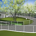 Modern gallery frame special-shaped landscape gallery frame curved air plank road lookout platform pick-up platform 3d model