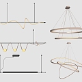 Modern metal chandelier 3d model