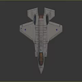 3D Model of Cosmic Aerospace Fighter with Detailed Space Design Features