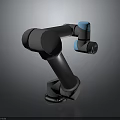 Industrial Robotic Arm With Black Body Blue Joints And Stable Base Structure 3d model