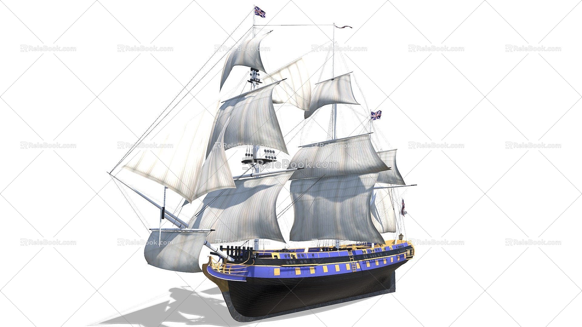 pirate ship pirate sailboat 3d model