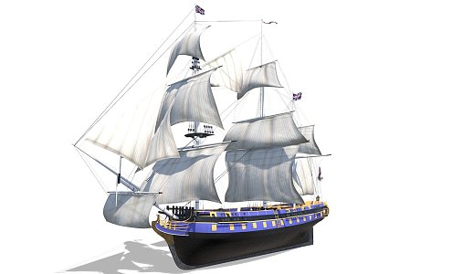 pirate ship pirate sailboat 3d model