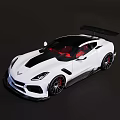 White Sports Car With Sleek Exterior Design Alloy Wheels And Rear Spoiler
