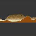 Detailed 3D Terrain Model With Mountain Ranges Green River And Orange Base
