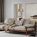 Modern three-seat sofa multiplayer sofa 3d model