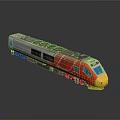 Modern Red And Yellow Streamlined Train With Windows And Roof Vents Design