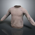 Light Gray Knitted Sweater with Long Sleeves and Round Neck for Simple Casual Daily Wear