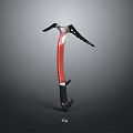 Durable Red And Black Ice Axe With Metal Head And Ergonomic Grip For Mountaineering