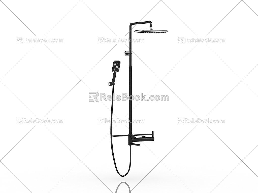 Modern shower shower with large shower 3d model