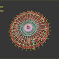Red Traditional Oil Paper Umbrella With Intricate Patterns And Gold Accents