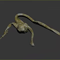 Golden Game And Movie Character Holding Trident With Flowing Cloak In Statue Form