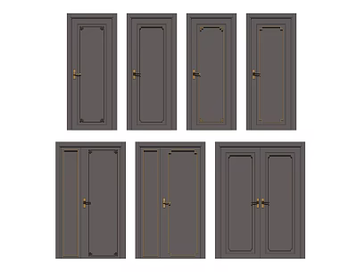 New Chinese Style Flat Door Flat Door Entry Door Single Door Mother Door 3d model