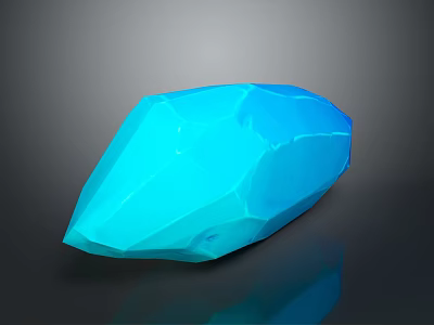 Wood Stone Crafted Blue Polyhedron Decorative Object With Smooth Textured Surface 3d model