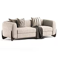 Modern Stylish Fabric Double Seater Sofa With Multiple Color Choices And Decorative Throw Pillows