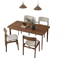 Dining table and chair combination 3d model