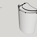 Modern White Cylindrical Container With Black Cable And Top Ring Design