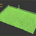 Small Garden Bed Enclosed By Metal Frame With Soil Weeds And Green Plants