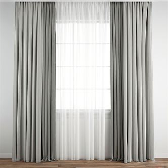 Modern Curtain Fabric Curtain 3d model