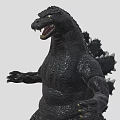 Godzilla Game Movie Character Featuring Black Scaly Skin Open Mouth and Dorsal Fins