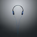 High Quality Blue Wired Headphones With Modern Design And Comfortable Fit